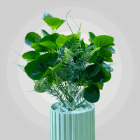 بوته مصنوعی پرومیا همراه گلدان چوبی