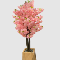 درختچه مصنوعی شکوفه گلبهی، ارتفاع ۲,۴۰ متر، گلدان چوبی