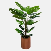 درختچه مصنوعی انجیر، ارتفاع ۱,۹۰ متر، گلدان چوبی