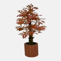 درختچه مصنوعی ایلان پاییزی، ارتفاع ۱,۸۰ متر، گلدان چوبی