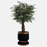 درختچه مصنوعی بنجامین سبز روشن،ارتفاع ۱,۹۰متر،گلدان پلیمری