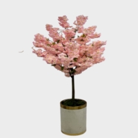 درختچه مصنوعی شکوفه گیلاس، ارتفاع ۱,۷۰ متر، گلدان فلزی