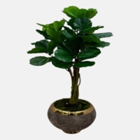 درختچه مصنوعی لیراتا، ارتفاع ۱,۴۰ متر، گلدان سرامیکی