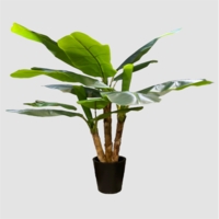 درختچه مصنوعی موز، ۳ تنه، ارتفاع ۲,۴۰متر، گلدان پلیمری