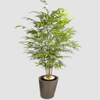 درختچه مصنوعی ۶ شاخه بامبو، ارتفاع ۲,۴۰ متر، گلدان پلیمری