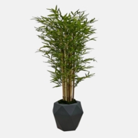 درختچه مصنوعی بامبو، ۸ شاخه، ارتفاع ۱,۶۰ متر، گلدان پلیمری