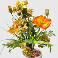 گل مصنوعی همراه گلدان سرامیکی